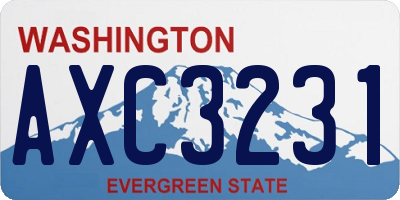 WA license plate AXC3231