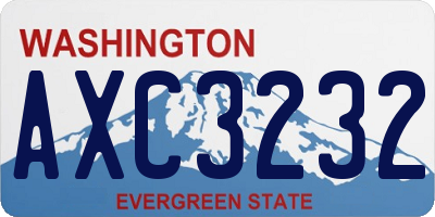 WA license plate AXC3232