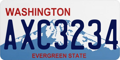 WA license plate AXC3234