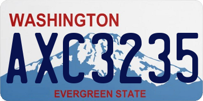 WA license plate AXC3235