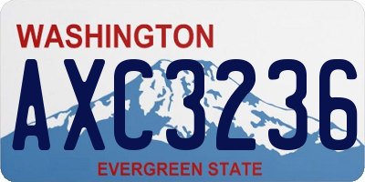WA license plate AXC3236