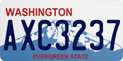 WA license plate AXC3237