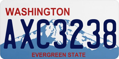WA license plate AXC3238