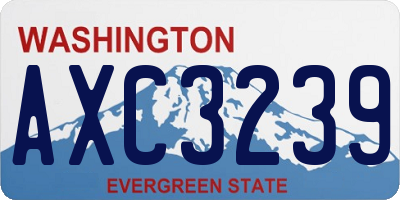 WA license plate AXC3239
