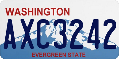 WA license plate AXC3242