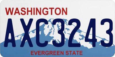 WA license plate AXC3243