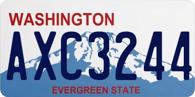 WA license plate AXC3244