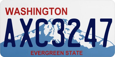 WA license plate AXC3247