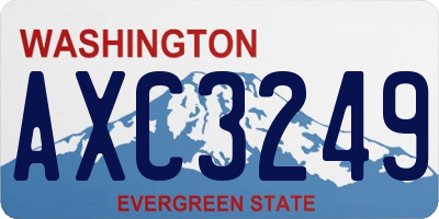 WA license plate AXC3249