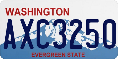 WA license plate AXC3250