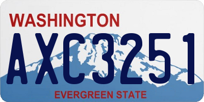 WA license plate AXC3251