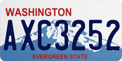 WA license plate AXC3252