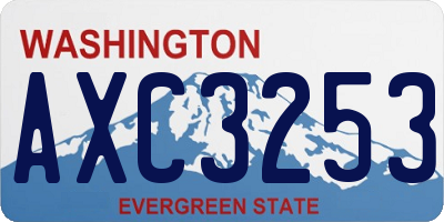 WA license plate AXC3253