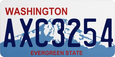 WA license plate AXC3254