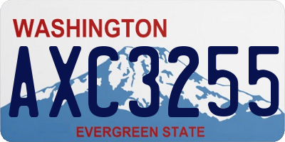 WA license plate AXC3255