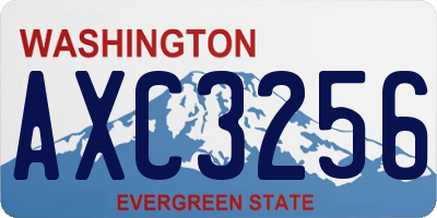 WA license plate AXC3256