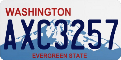 WA license plate AXC3257
