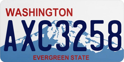 WA license plate AXC3258