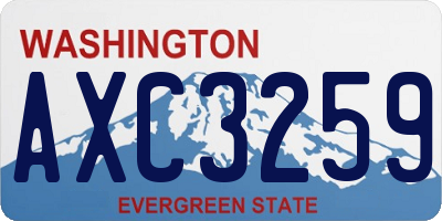 WA license plate AXC3259