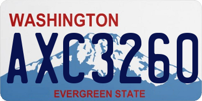 WA license plate AXC3260