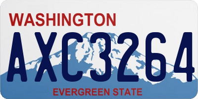 WA license plate AXC3264