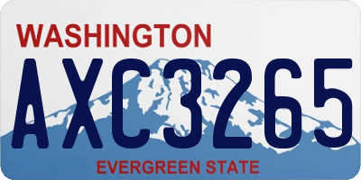WA license plate AXC3265