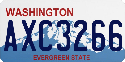 WA license plate AXC3266
