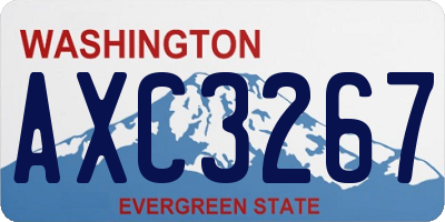 WA license plate AXC3267