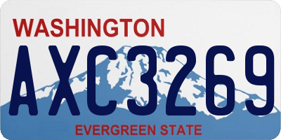 WA license plate AXC3269