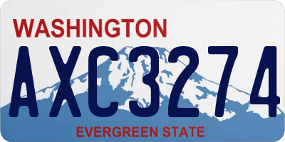 WA license plate AXC3274