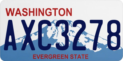WA license plate AXC3278