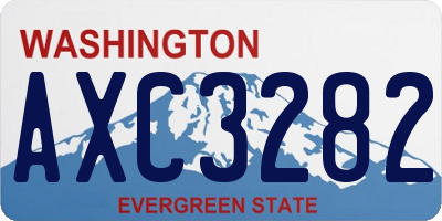 WA license plate AXC3282