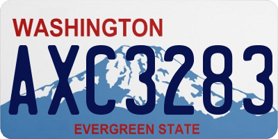 WA license plate AXC3283