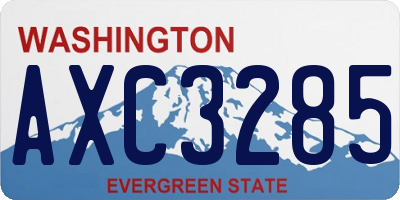 WA license plate AXC3285