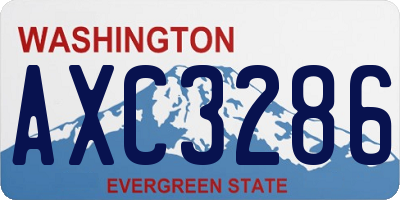 WA license plate AXC3286