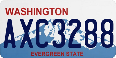 WA license plate AXC3288