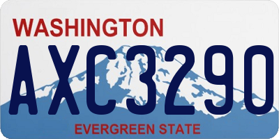 WA license plate AXC3290