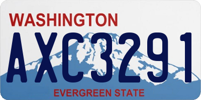 WA license plate AXC3291