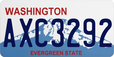 WA license plate AXC3292