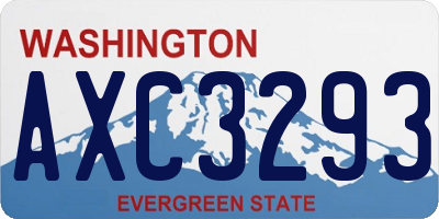 WA license plate AXC3293