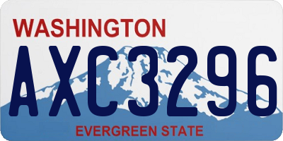 WA license plate AXC3296