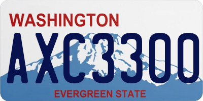 WA license plate AXC3300