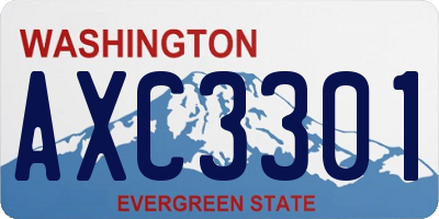 WA license plate AXC3301