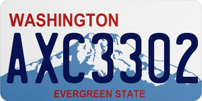 WA license plate AXC3302