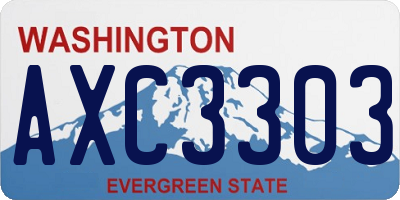 WA license plate AXC3303