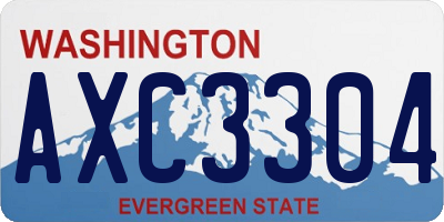 WA license plate AXC3304