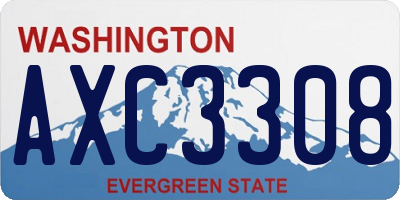 WA license plate AXC3308