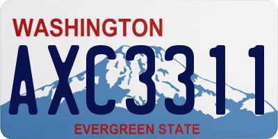 WA license plate AXC3311