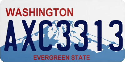WA license plate AXC3313