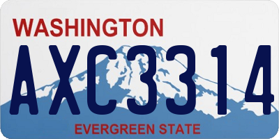 WA license plate AXC3314